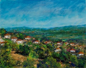 Village Overlook, oil on canvas, 8x10